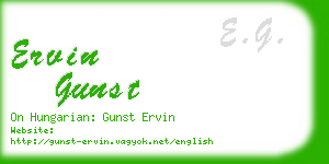 ervin gunst business card